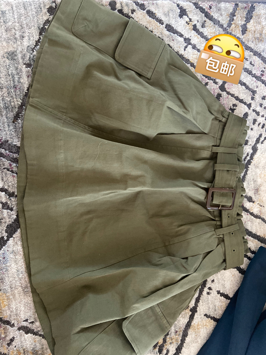 喜哥 口袋工装风酷飒松紧腰短裙