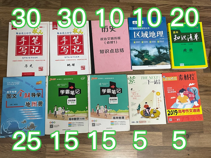 卖高中练习册和高中教辅 高中练习册