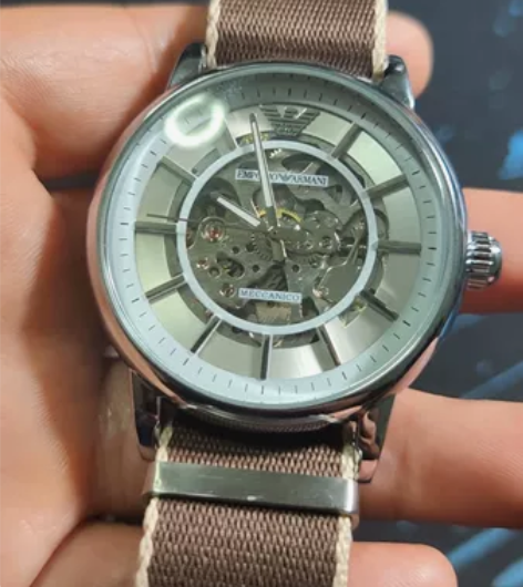 阿玛尼 自动机械手表 自动机械表精钢表壳保...