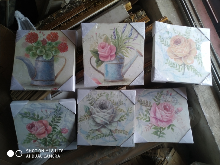 由于疫情出口受阻美式小油画装饰多联幅画多拼...