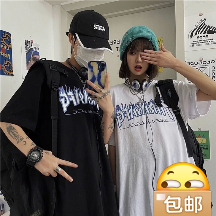 欧美潮牌Thrasher经典美版火焰短袖t...