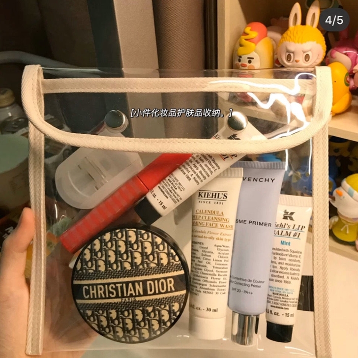 笔袋女生简约透明ins化妆品收纳袋高颜值收...