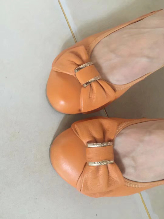 39码内增高蝴蝶结真皮女鞋单鞋船鞋