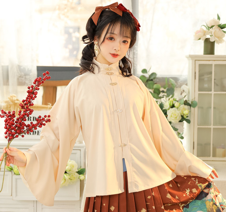 裳云兮月潮生汉服汉元素女正品原创眀制半袖披...