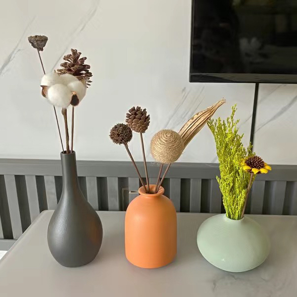 陶瓷小花瓶ins北欧创意干花插花家居客厅装...