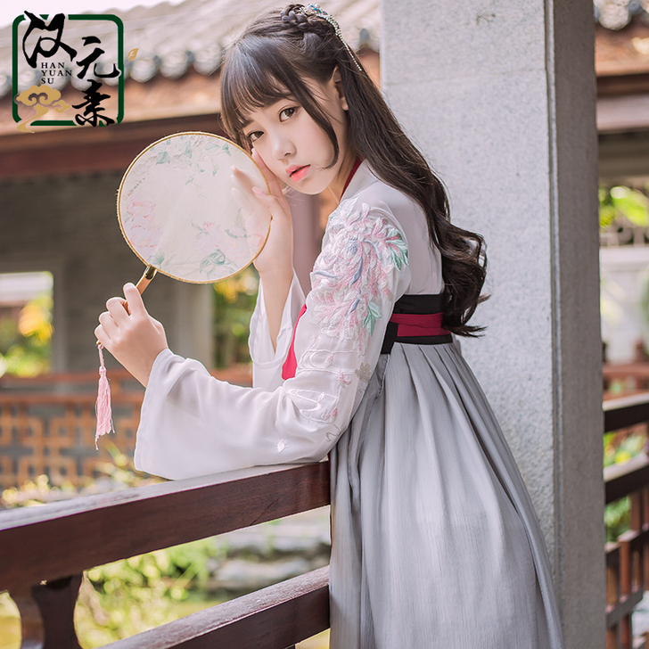 改良汉服日常古装服装中国风飘逸清新淡雅仙女...