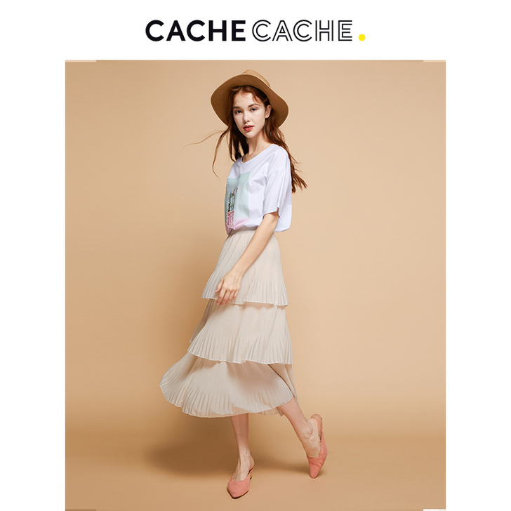 CacheCache蛋糕裙半身裙女2019...