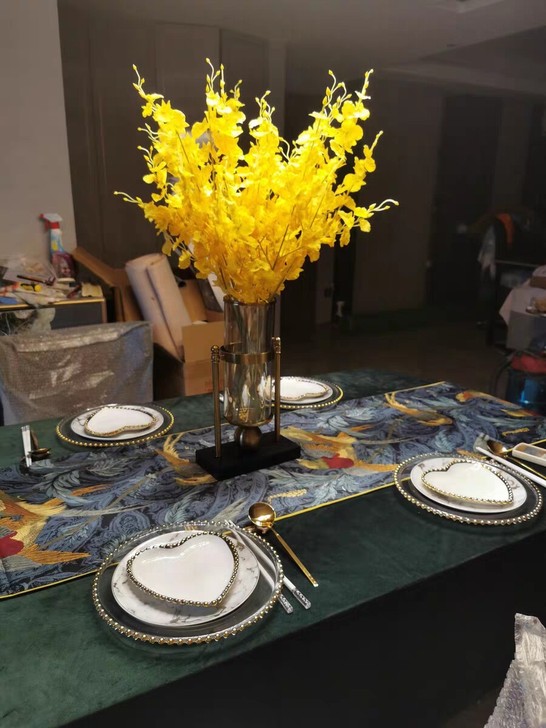 轻奢玻璃花瓶摆件干花艺客厅插花电视柜餐桌现...