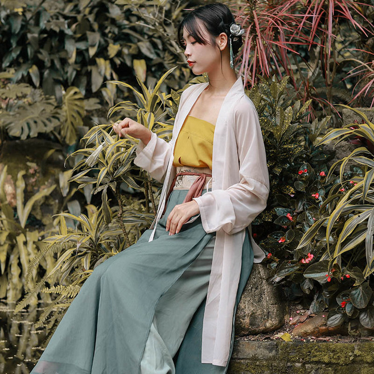 花笑汝/松杉柏/汉服宋制汉元素宋裤套装刺绣...