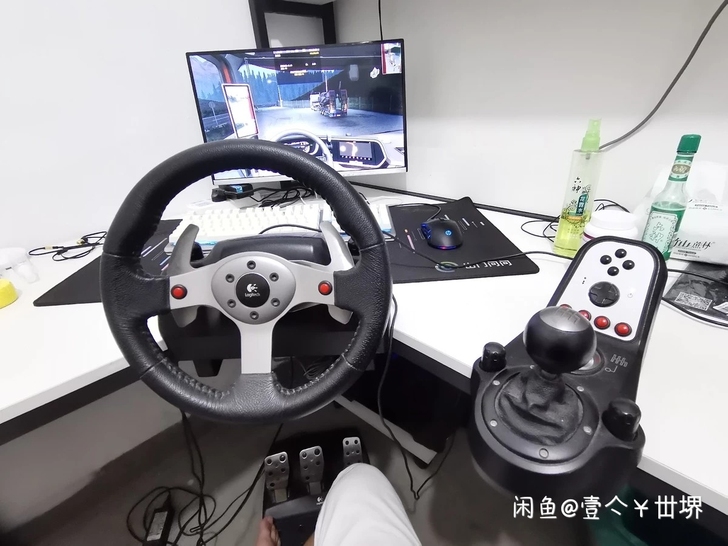 罗技g25 赛车模拟方向盘【带手排和离合踏...