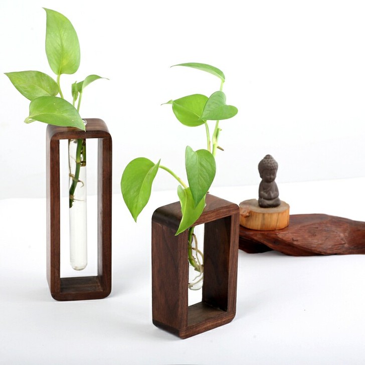 实木花器插花水培摆件  新中式 日式