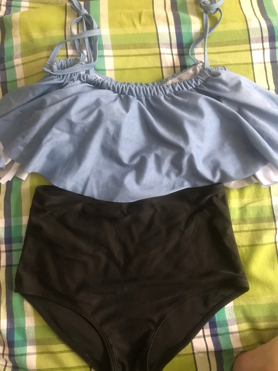 女士分体吊带泳衣 带胸垫