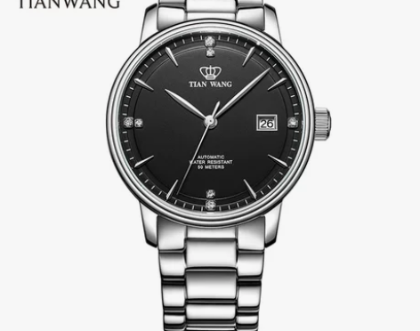 天王表正品商务自动机械钢带男表防水手表简约...