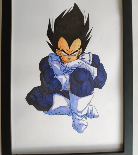 七龙珠手绘 那美克星篇贝吉塔 蘸水笔勾线 ...