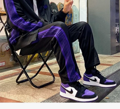 老夫子家 needles 紫色 刺绣蝴蝶宽...