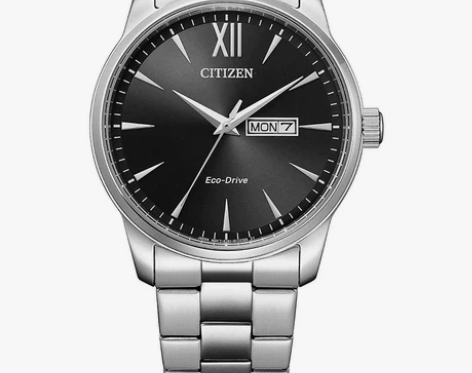 西铁城手表男官方正品商务休闲钢带光动能防水...