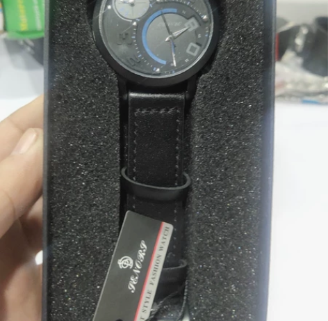 全新 库存双机芯石英创意男表时尚防水皮带男...