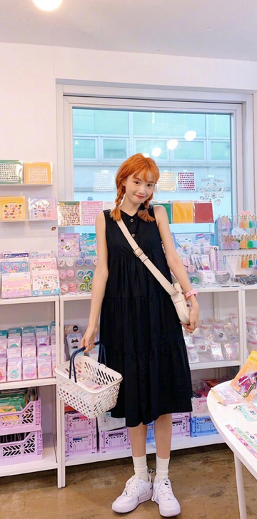 #林小宅同款无袖蛋糕裙#全新