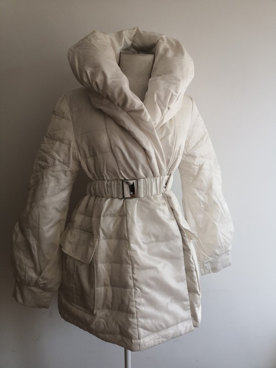 2020冬季新款女士修身系带长款白鸭绒羽绒...