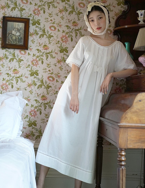 DEAR栗原创森系法式蝴蝶蕾丝少女超仙夏新...