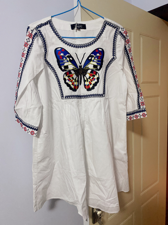 dizzit地素大码女连衣裙宽松刺绣L