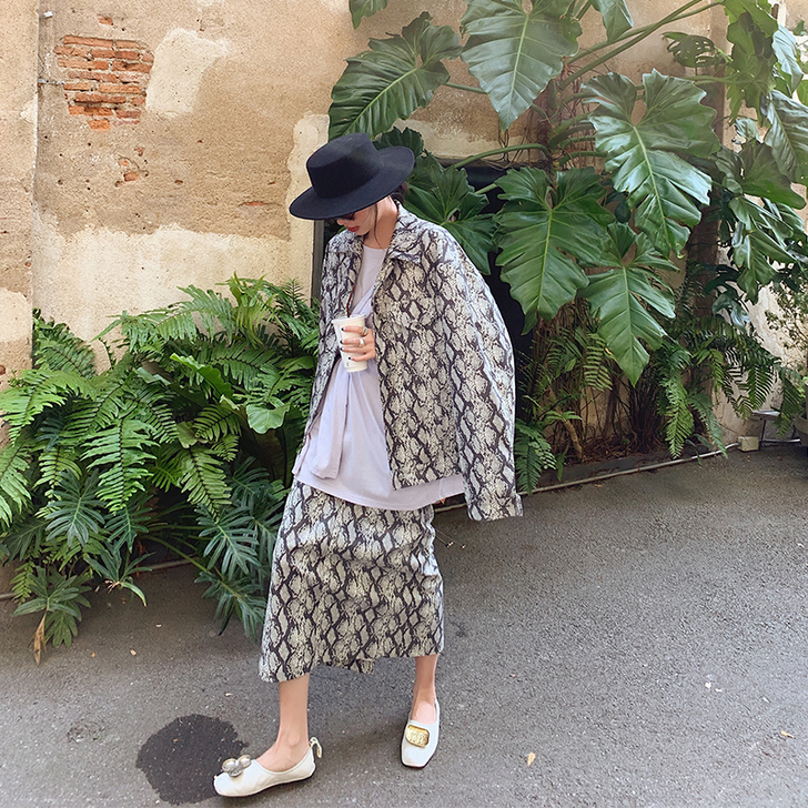 【03.04上新】街头吸睛蛇纹两件套 做自...