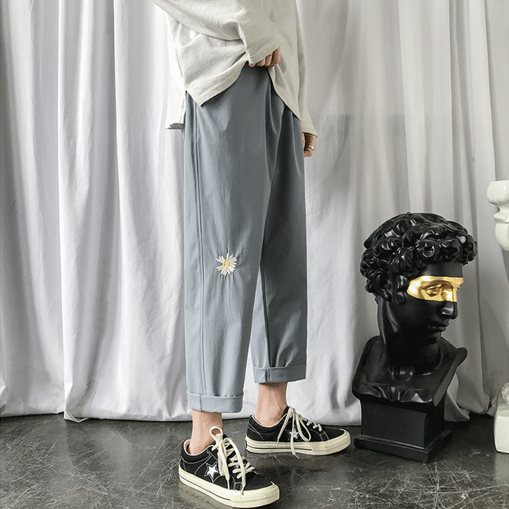 【国货大赏价】夏季薄款小雏菊直筒阔腿休闲裤...