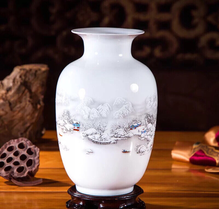 搬家低价处理景德镇陶瓷花瓶冬瓜瓶摆件客厅插...