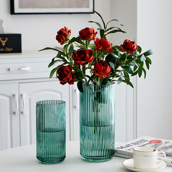 轻奢玻璃花瓶北欧摆件现代简约客厅鲜花插花花...