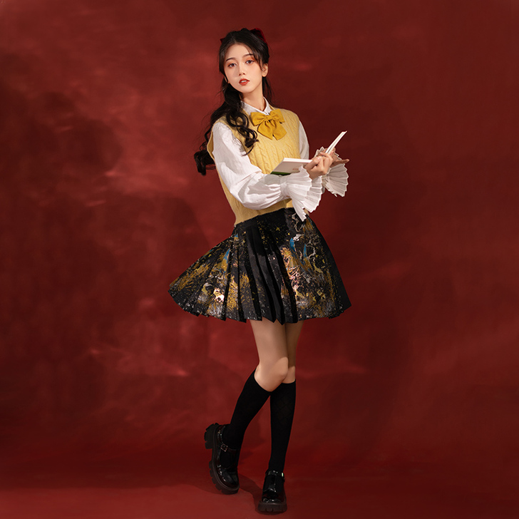 【星河】花朝记汉服原创国潮背心明制汉元素时...