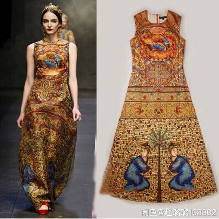 金色西西里T台走秀D家春装新女装高端复古#...