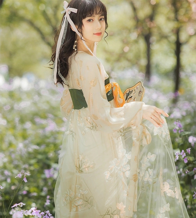 原创汉服女薄款日常汉元素超仙气齐胸襦裙改良...