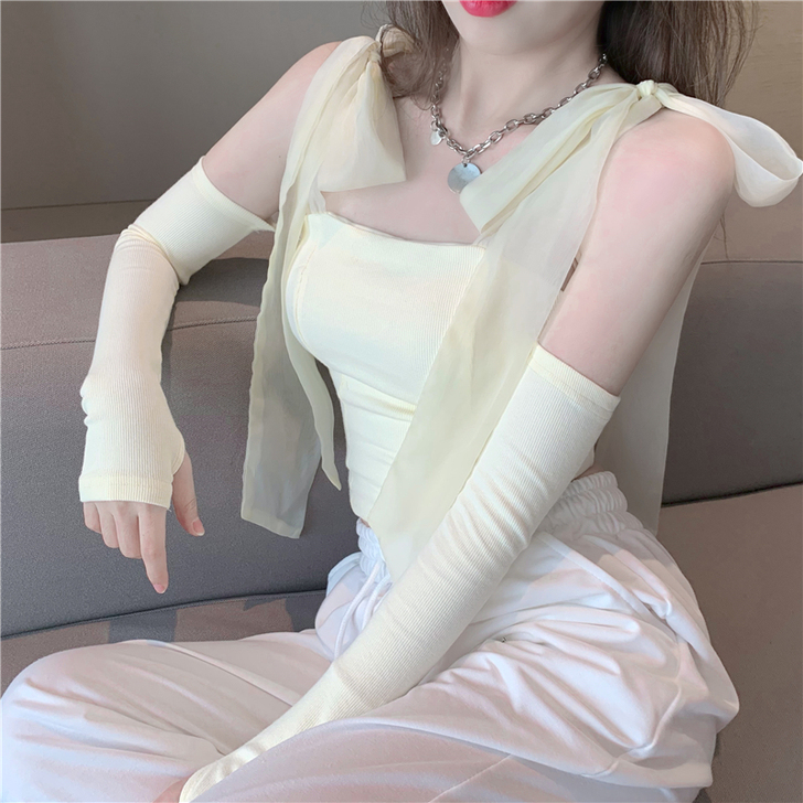 春夏2021新款泫雅风甜美蝴蝶结针织可拆卸...