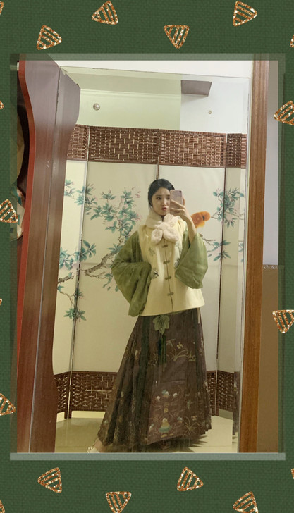 远山乔 庚子寒香引 明制妆花马面交领短袄