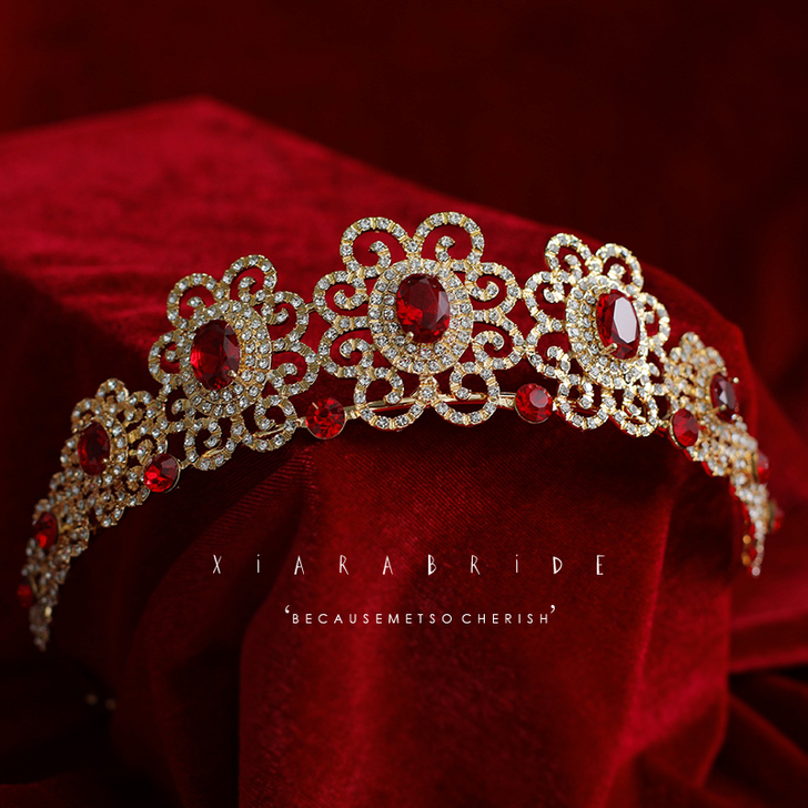 欧式水钻出口复古经典礼服新娘皇冠生日晚宴头...