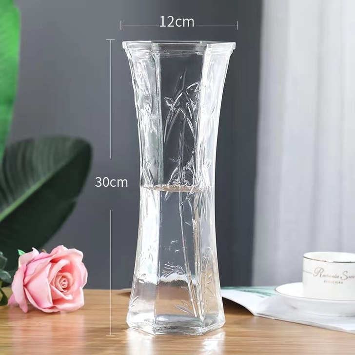 13.9包邮北欧玻璃花瓶透明客厅家用插花摆...