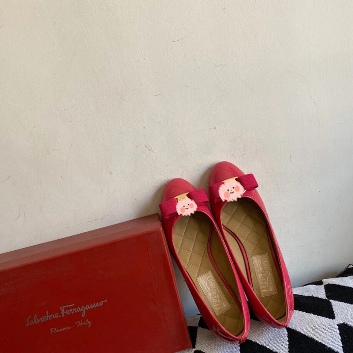 红色蝴蝶结单鞋