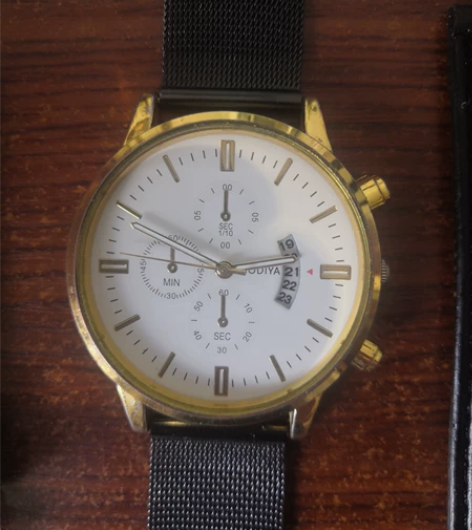 MODIYA手表 带日历 金边白面 带假三...