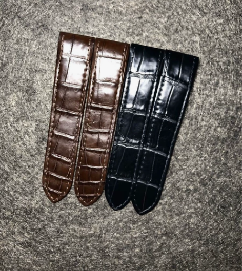 卡 地亚鳄鱼皮适配原装卡地亚山度士手表表带...