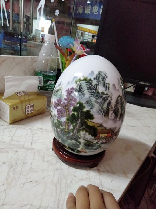 景德镇陶瓷花瓶客厅玄关中式现代插花工艺品家...