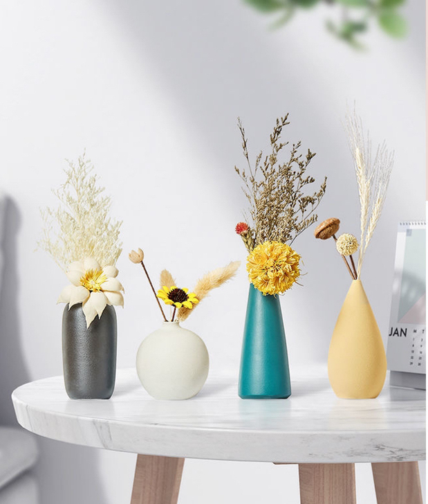 陶瓷小花瓶干花摆件客厅餐桌软装家居装饰品