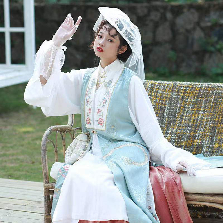 【慕仙羽比甲奢华版】慕仙姿汉服明制秋冬长比...