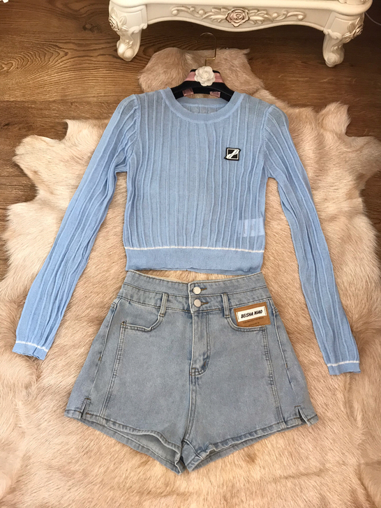 韩国高端品牌冰丝针织小衫