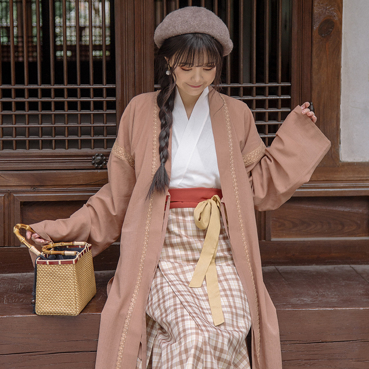 远山乔【正山小种】宋制汉服女旋裙春秋日常三...