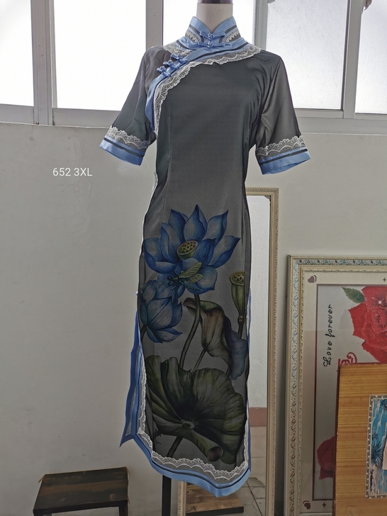 全新夏款3XL码单层网纱蕾丝重工全开襟侧八...