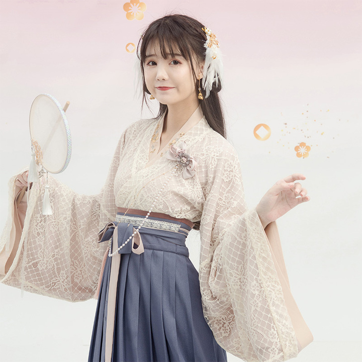 远山乔汉服【温柔降落】原创设计 广袖交领齐...