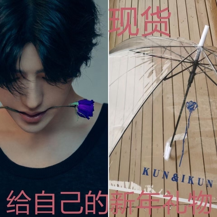 蔡徐坤情人玫瑰雨伞