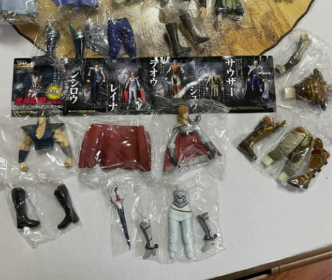 全新日版北斗神拳扭蛋 5人齐 塑封带未拆,...