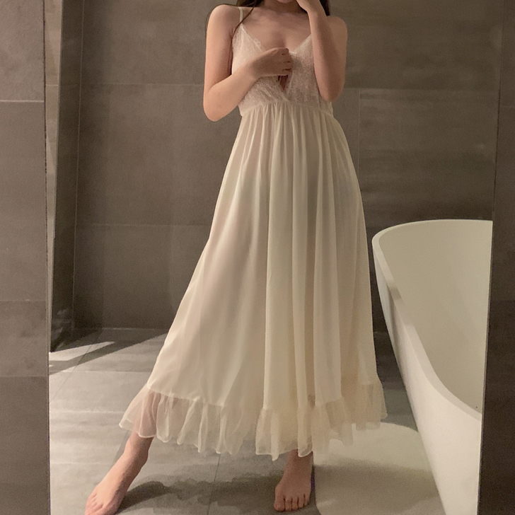 复古宫廷性感高腰睡裙管阿姨同款A-034欧...
