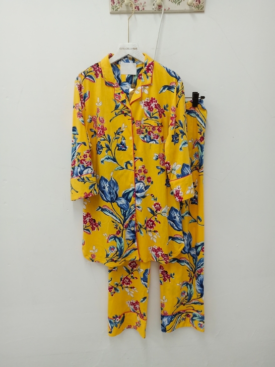L码绮瑞品牌2021全新夏季纯棉家居服女套...
